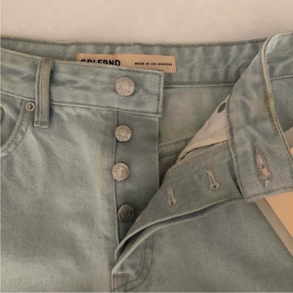 GRLFRND Karolina High Rise Cotton Button Fly Straight Crop Jeans NWT - Picture 7 of 10